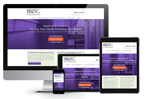 legal website design and law firm web design for mcv law responsive from acs web design and seo